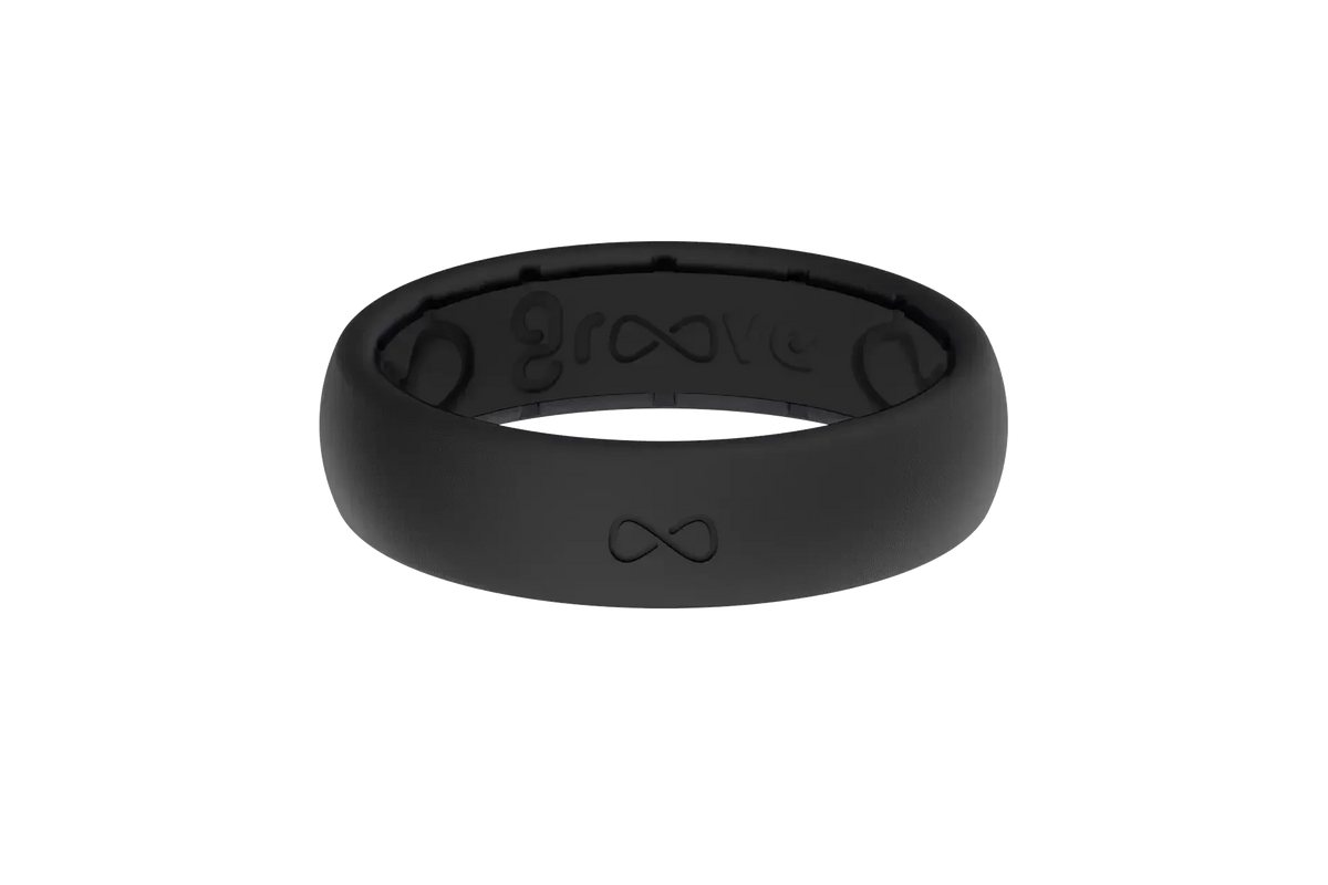 Solid Midnight Black Thin Ring