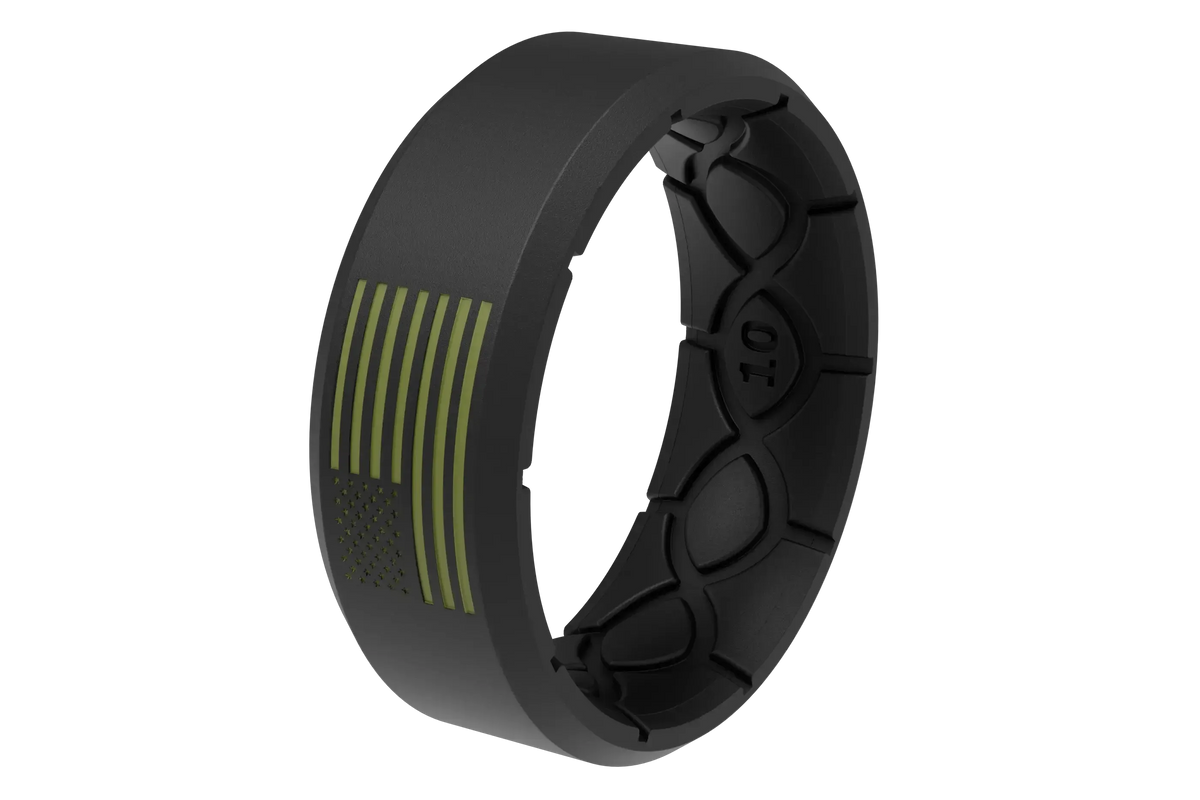 Edge Hero - America Black & Moss Green Flag Ring