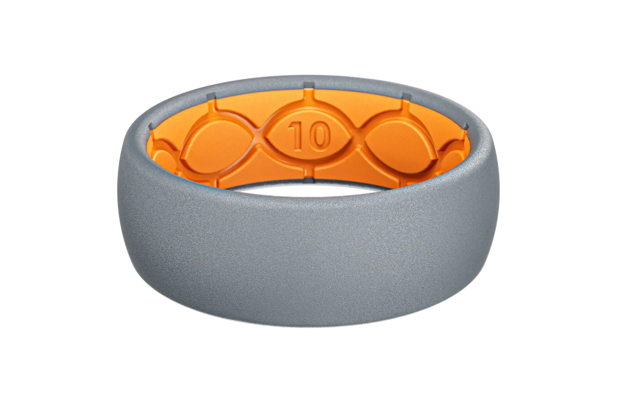 Solid Storm Grey & Orange Ring